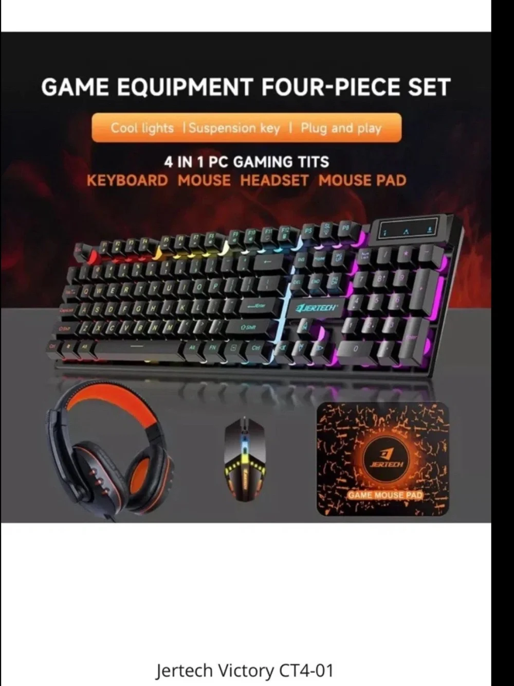 Victory CT4-01 RGB Gaming Keyboard + Headset Combo
